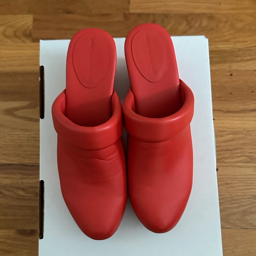 Misha and Puff pillow clogs 39 in red